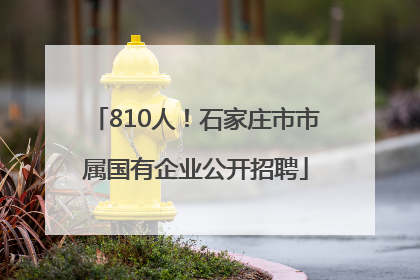 810人！石家庄市市属国有企业公开招聘