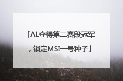 AL夺得第二赛段冠军，锁定MSI一号种子