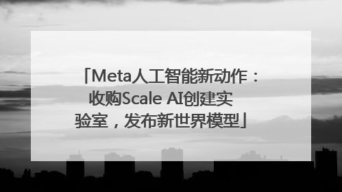 Meta人工智能新动作：收购Scale AI创建实验室，发布新世界模型